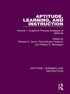 cover image of Aptitude, Learning, and Instruction, Volume 1